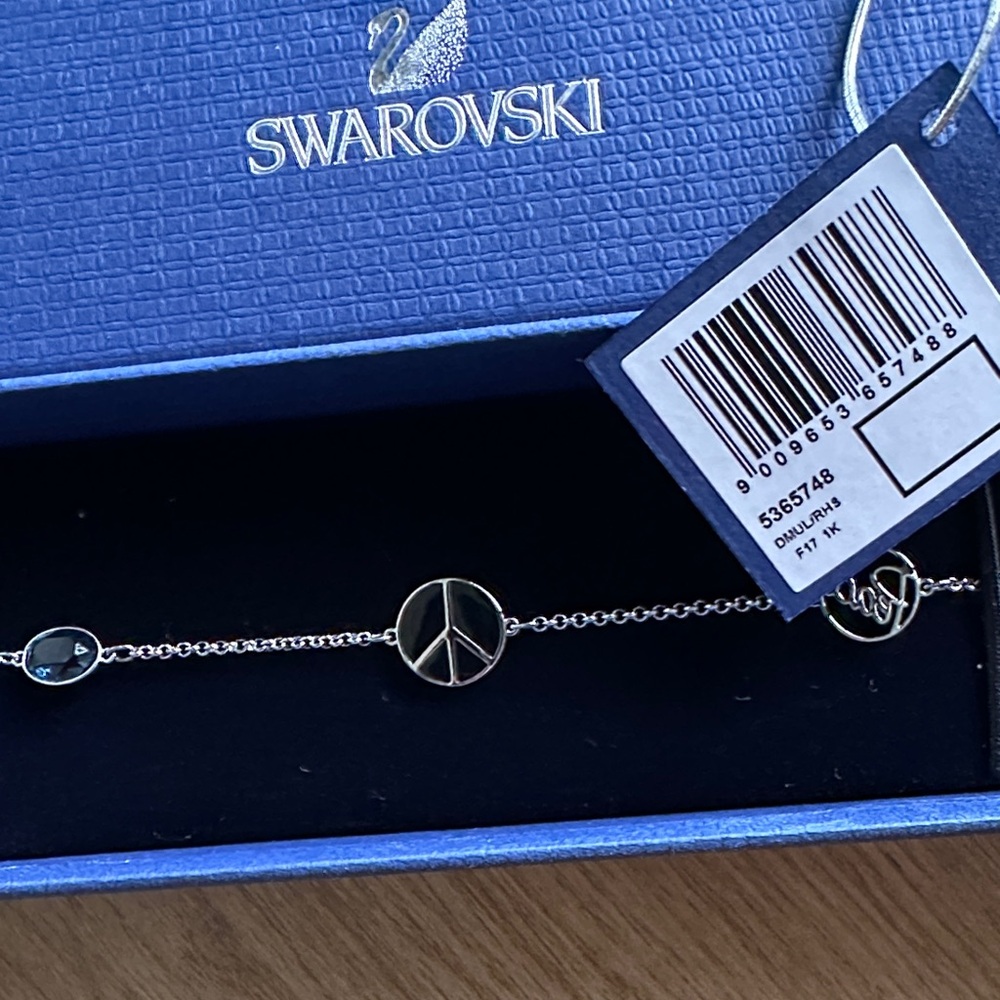 Swarovski Silver Bracelet with Black Charms - Picture 2 of 2